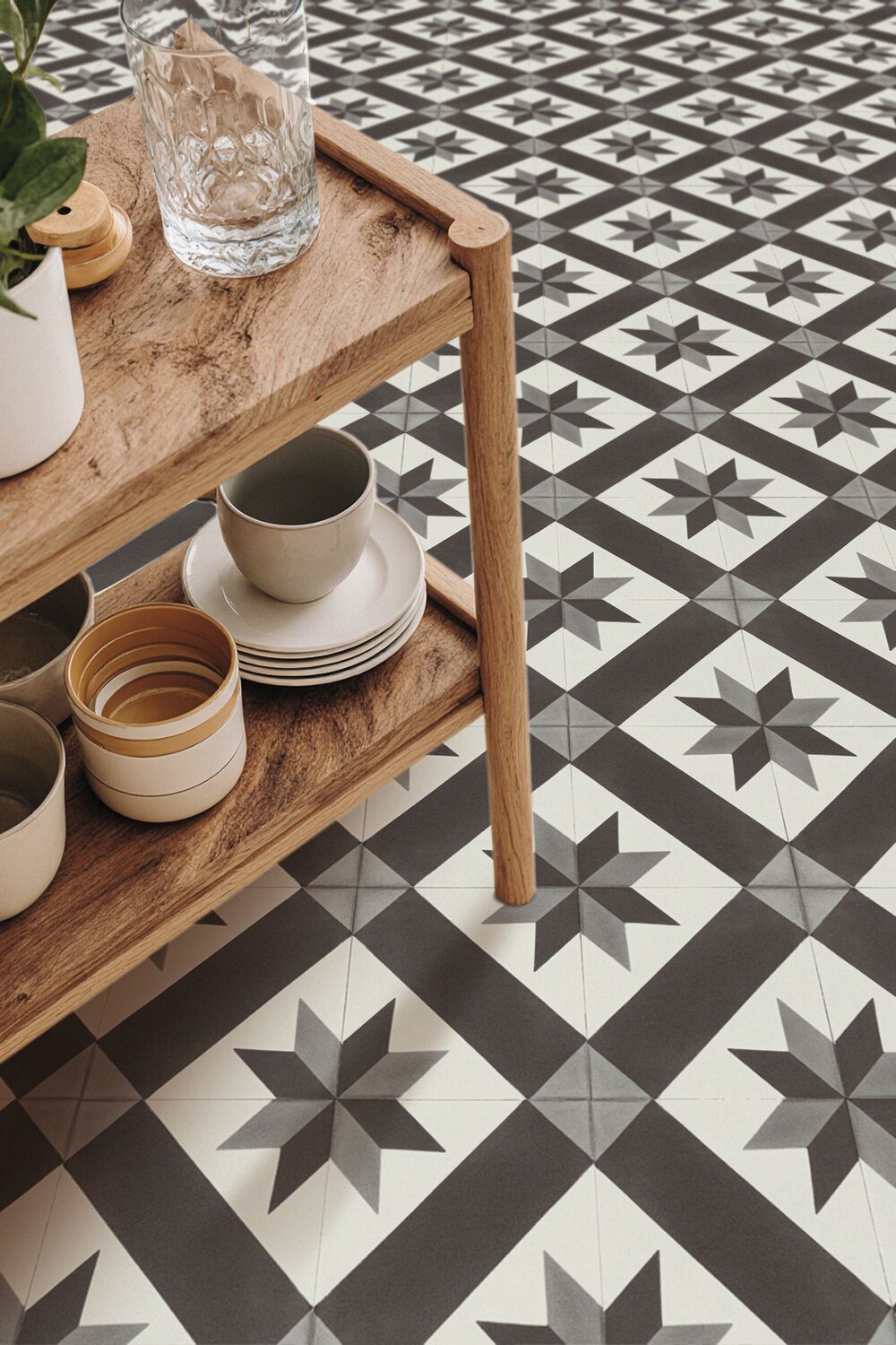 Room scene cordoba black and white